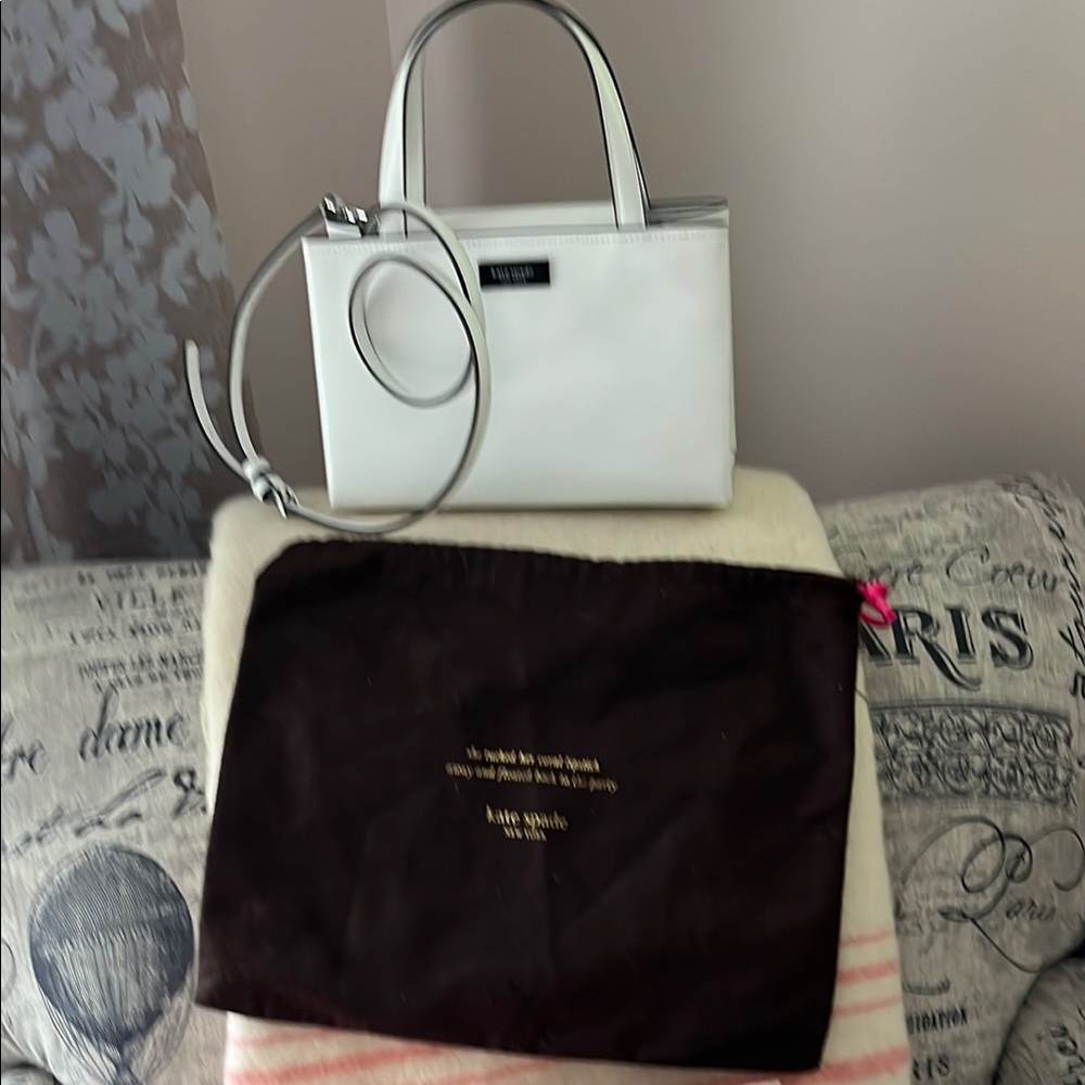 Sam icon Kate Spade White Leather Top-Handle Crossbody Bag